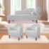 Kit Diva Recamier Juliana 140cm Lado Esquerdo e 02 Poltronas Julia Corano Branco - Amarena Móveis
