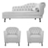 Kit Diva Recamier Juliana 140cm Lado Esquerdo e 02 Poltronas Julia Corano Branco - Amarena Móveis