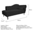 Kit Diva Recamier Juliana 140cm Lado Esquerdo e 02 Poltronas Julia Corano Preto - Amarena Móveis