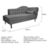 Kit Diva Recamier Juliana 140cm Lado Esquerdo e 02 Poltronas Julia Linho Cinza Escuro - Amarena Móveis