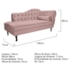 Kit Diva Recamier Juliana 140cm Lado Esquerdo e 02 Poltronas Julia Linho Rosê - Amarena Móveis