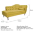 Kit Diva Recamier Juliana 140cm Lado Esquerdo e 02 Poltronas Julia Suede Amarelo - Amarena Móveis