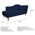 Kit Diva Recamier Juliana 140cm Lado Esquerdo e 02 Poltronas Julia Suede Azul Marinho - Amarena Móveis