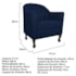 Kit Diva Recamier Juliana 140cm Lado Esquerdo e 02 Poltronas Julia Suede Azul Marinho - Amarena Móveis