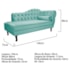 Kit Diva Recamier Juliana 140cm Lado Esquerdo e 02 Poltronas Julia Suede Azul Tiffany - Amarena Móveis