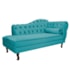 Kit Diva Recamier Juliana 140cm Lado Esquerdo e 02 Poltronas Julia Suede Azul Turquesa - Amarena Móveis