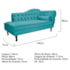 Kit Diva Recamier Juliana 140cm Lado Esquerdo e 02 Poltronas Julia Suede Azul Turquesa - Amarena Móveis