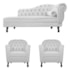 Kit Diva Recamier Juliana 140cm Lado Esquerdo e 02 Poltronas Julia Suede Branco - Amarena Móveis