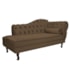 Kit Diva Recamier Juliana 140cm Lado Esquerdo e 02 Poltronas Julia Suede Marrom - Amarena Móveis
