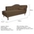 Kit Diva Recamier Juliana 140cm Lado Esquerdo e 02 Poltronas Julia Suede Marrom - Amarena Móveis