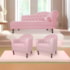 Kit Diva Recamier Juliana 140cm Lado Esquerdo e 02 Poltronas Julia Suede Rosa bebê - Amarena Móveis