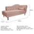 Kit Diva Recamier Juliana 140cm Lado Esquerdo e 02 Poltronas Julia Suede Rosê - Amarena Móveis