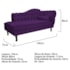 Kit Diva Recamier Juliana 140cm Lado Esquerdo e 02 Poltronas Julia Suede Roxo - Amarena Móveis