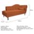 Kit Diva Recamier Juliana 140cm Lado Esquerdo e 02 Poltronas Julia Suede Terracota - Amarena Móveis