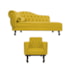 Kit Diva Recamier Juliana 160cm Lado Direito e 01 Poltrona Classic Suede Amarelo - Amarena Móveis