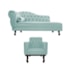 Kit Diva Recamier Juliana 160cm Lado Direito e 01 Poltrona Classic Suede Azul Tiffany - Amarena Móveis