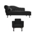 Kit Diva Recamier Juliana 160cm Lado Direito e 01 Poltrona Classic Suede Preto - Amarena Móveis