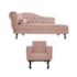Kit Diva Recamier Juliana 160cm Lado Direito e 01 Poltrona Classic Suede Rosê - Amarena Móveis