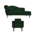 Kit Diva Recamier Juliana 160cm Lado Direito e 01 Poltrona Classic Suede Verde - Amarena Móveis