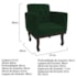 Kit Diva Recamier Juliana 160cm Lado Direito e 01 Poltrona Classic Suede Verde - Amarena Móveis