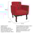 Kit Diva Recamier Juliana 160cm Lado Direito e 01 Poltrona Classic Suede Vermelho - Amarena Móveis
