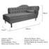 Kit Diva Recamier Juliana 160cm Lado Esquerdo e 02 Poltronas Julia Linho Cinza Escuro - Amarena Móveis
