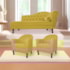 Kit Diva Recamier Juliana 160cm Lado Esquerdo e 02 Poltronas Julia Suede Amarelo - Amarena Móveis