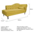 Kit Diva Recamier Juliana 160cm Lado Esquerdo e 02 Poltronas Julia Suede Amarelo - Amarena Móveis