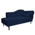 Kit Diva Recamier Juliana 160cm Lado Esquerdo e 02 Poltronas Julia Suede Azul Marinho - Amarena Móveis