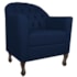 Kit Diva Recamier Juliana 160cm Lado Esquerdo e 02 Poltronas Julia Suede Azul Marinho - Amarena Móveis