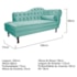 Kit Diva Recamier Juliana 160cm Lado Esquerdo e 02 Poltronas Julia Suede Azul Tiffany - Amarena Móveis