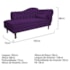 Kit Diva Recamier Juliana 185cm Lado Esquerdo e 02 Poltronas Classic Suede Roxo - Amarena Móveis