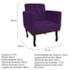 Kit Diva Recamier Juliana 185cm Lado Esquerdo e 02 Poltronas Classic Suede Roxo - Amarena Móveis