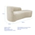 Kit Divã Recamier Orgânico França 140cm Lado Direito e 2 Poltronas Amore Bouclé Bege
