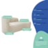 Kit Divã Recamier Orgânico França 140cm Lado Direito e 2 Poltronas Amore Bouclé Bege