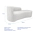 Kit Divã Recamier Orgânico França 140cm Lado Direito e 2 Poltronas Amore Bouclé Branco