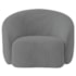 Kit Divã Recamier Orgânico França 140cm Lado Direito e 2 Poltronas Amore Bouclé Cinza
