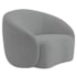 Kit Divã Recamier Orgânico França 140cm Lado Direito e 2 Poltronas Amore Bouclé Cinza