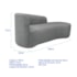 Kit Divã Recamier Orgânico França 140cm Lado Direito e 2 Poltronas Amore Bouclé Cinza