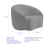 Kit Divã Recamier Orgânico França 140cm Lado Direito e 2 Poltronas Amore Bouclé Cinza
