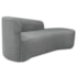 Kit Divã Recamier Orgânico França 140cm Lado Direito e 2 Poltronas Amore Bouclé Cinza