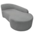Kit Divã Recamier Orgânico França 140cm Lado Direito e 2 Poltronas Amore Bouclé Cinza
