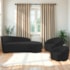 Kit Divã Recamier Orgânico França 140cm Lado Direito e 2 Poltronas Amore Bouclé Preto