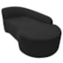 Kit Divã Recamier Orgânico França 140cm Lado Direito e 2 Poltronas Amore Bouclé Preto