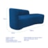Kit Divã Recamier Orgânico França 140cm Lado Direito e 2 Poltronas Amore Linho Azul Royal