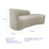 Kit Divã Recamier Orgânico França 140cm Lado Direito e 2 Poltronas Amore Linho Bege