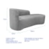 Kit Divã Recamier Orgânico França 140cm Lado Direito e 2 Poltronas Amore Linho Cinza Claro