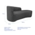 Kit Divã Recamier Orgânico França 140cm Lado Direito e 2 Poltronas Amore Linho Cinza Escuro