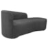 Kit Divã Recamier Orgânico França 140cm Lado Direito e 2 Poltronas Amore Linho Cinza Escuro