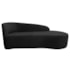 Kit Divã Recamier Orgânico França 140cm Lado Direito e 2 Poltronas Amore Linho Preto